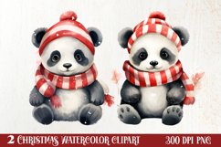 Panda Christmas Sublimation Clipart, Panda Christmas Clipart, Panda Christmas Sublimation, Panda Christmas watercolor, Watercolor Panda Christmas, Panda Christmas, Panda Christmas PNG