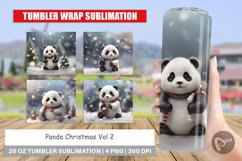 Tumbler Sublimation Panda Christmas Product Image 1