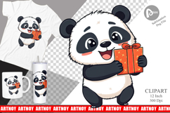 Gift Panda Clipart Product Image 1