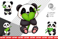 Love Panda Clipart Product Image 1