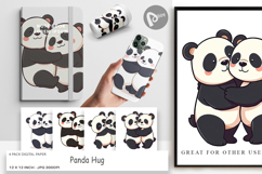 Digital Paper Hugging Panda Product Image 1