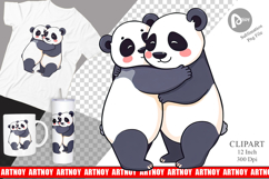 Hugging Panda Clipart Product Image 1