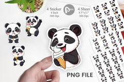 Panda with Ice Cream Sticker Product Image 1