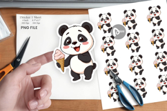 Panda with Ice Cream Sticker Product Image 1
