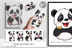 Digital Paper Panda with Ice Cream Product Image 1