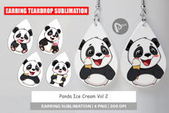 Earring Panda with Ice Cream Product Image 1