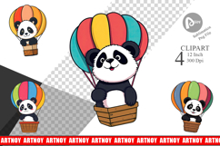 Balloon Panda Clipart Product Image 1