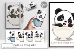Digital Paper Teacup Panda Product Image 1