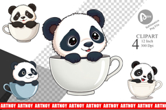 Teacup Panda Clipart Product Image 1