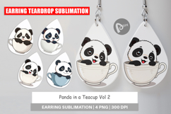 Earring Teacup Panda Product Image 1