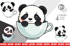 Teacup Panda Clipart Product Image 1
