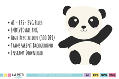 Kawaii panda bear illustration