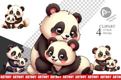 Panda Mother&#039;s Day Clipart Product Image 1