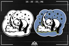 Panda and Moon Stickers TShirt Svg Design Product Image 1