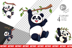 Swing Panda Clipart Product Image 1