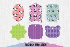 Panda Patterned Shaped Tags Product Image 1
