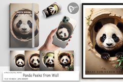 Digital Paper Panda Peeks from Wall Product Image 1