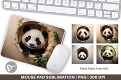 Mouse Pad Panda Peeks from Wall Product Image 1