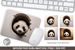 Mouse Pad Panda Peeks from Wall Product Image 1