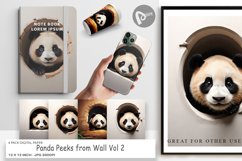 Digital Paper Panda Peeks from Wall Product Image 1