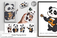 Digital Paper Guitar Panda Product Image 1
