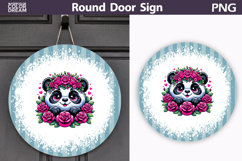 Panda Floral Round Sign | Mothers Day Sublimation Product Image 1