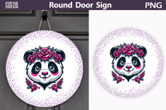 Panda Floral Round Sign | Mothers Day Sublimation Product Image 1