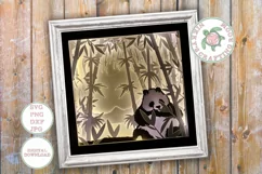 Giant panda bear 3d shadow box layered template Product Image 1