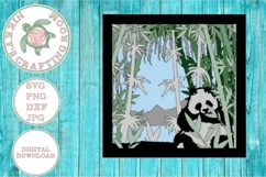 Giant panda bear 3d shadow box layered template Product Image 2