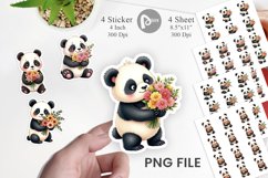 Panda Spring Bouquet Sticker Product Image 1