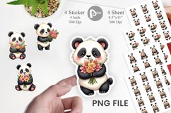 Panda Spring Bouquet Sticker Product Image 1