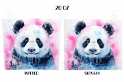 Panda Tumbler Wrap, Alcohol Ink Tumbler Wrap, Panda Png, Cute Tumbler Wrap