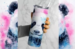 Panda Tumbler Wrap, Alcohol Ink Tumbler Wrap, Panda Png, Cute Tumbler Wrap