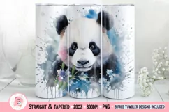 Panda Tumbler Wrap , Alcohol Ink Tumbler Wrap, Panda Png, Cute Tumbler Wrap