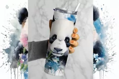 Panda Tumbler Wrap , Alcohol Ink Tumbler Wrap, Panda Png, Cute Tumbler Wrap