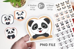 Sticker Heart Panda Product Image 1