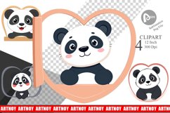 Clipart Heart Panda Product Image 1