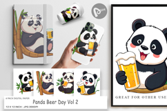 Digital Paper Panda Beer Day Product Image 1