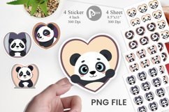 Sticker Heart Panda Product Image 1
