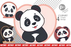 Clipart Heart Panda Product Image 1