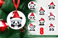 Christmas Ornaments Panda Wearing Hat Product Image 1