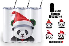 Panda Christmas | Tumbler Sublimation Wrap Product Image 1