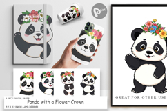 Digital Paper Floral Panda Product Image 1