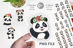 Floral Panda Sticker Product Image 1