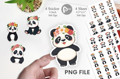 Floral Panda Sticker Product Image 1