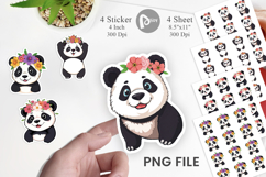 Floral Panda Sticker Product Image 1
