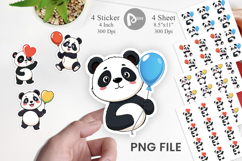 Balloon Panda Sticker Product Image 1