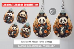 Earring Teardrop Steampunk Panda Product Image 1