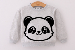 Cute Panda black silhouette SVG PNG, Kawaii Panda SVG Clipar Product Image 2