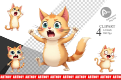 Panic Cat Clipart Product Image 1